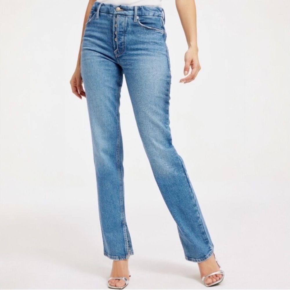 Good American Good Icon Split Inseam Jeans Size 10 / 30 Medium Wash Straight Leg